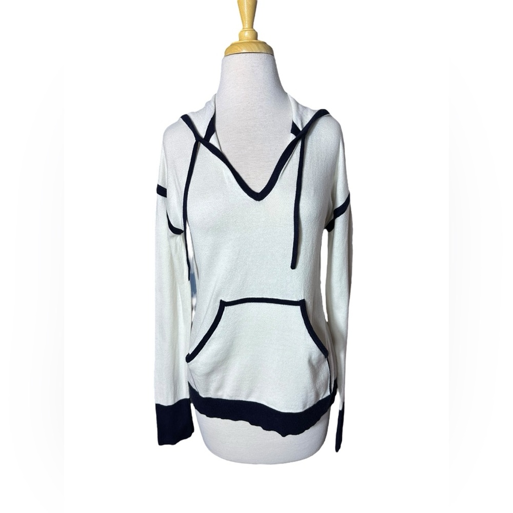 Alashan Cashmere Cotton Knit Long Sleeve V Neckline Hoodie Pullover Swea… - Picture 2 of 11